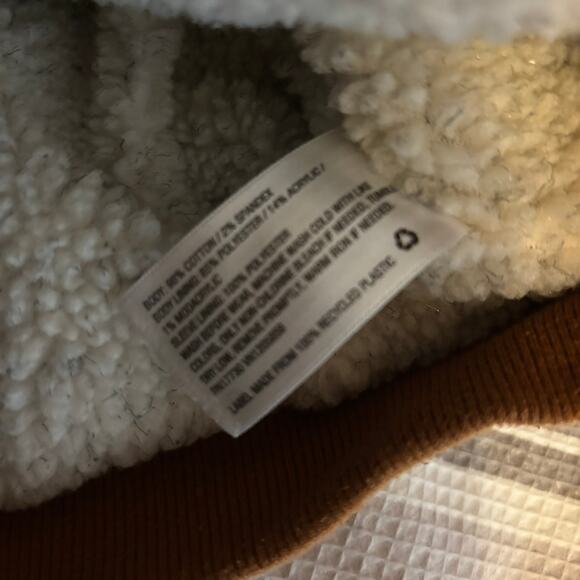 Genuine Kids OshKosh Corduroy Sherpa Lined Snap Button Jacket Rust Brown Sz 12M - Picture 8 of 8